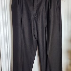 RALPH Ralph Lauren 34x32 Pleat Cuff Poly Viscose Mini-Houndstooth Brown Pants